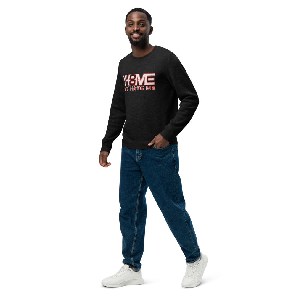 YH8ME WHITE LOGO KNITTED CREW NECK SWEATER angle 2