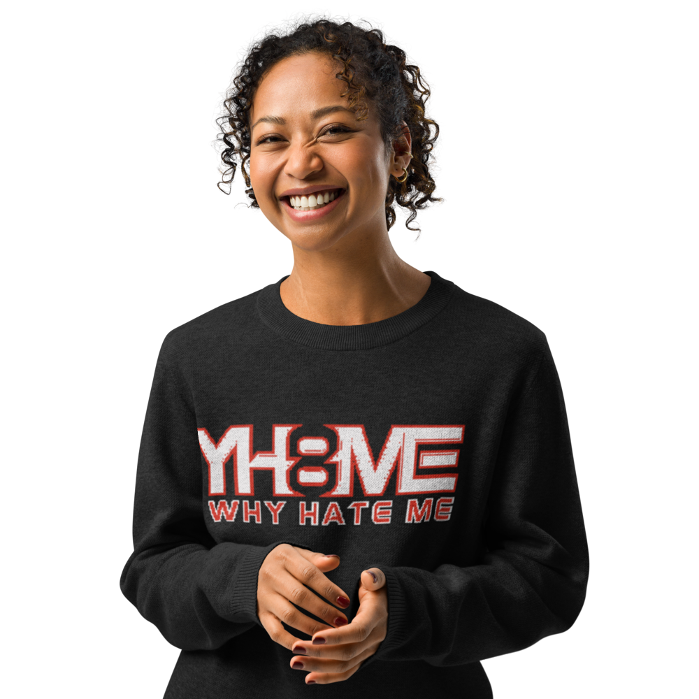 YH8ME WHITE LOGO KNITTED CREW NECK SWEATER angle 3
