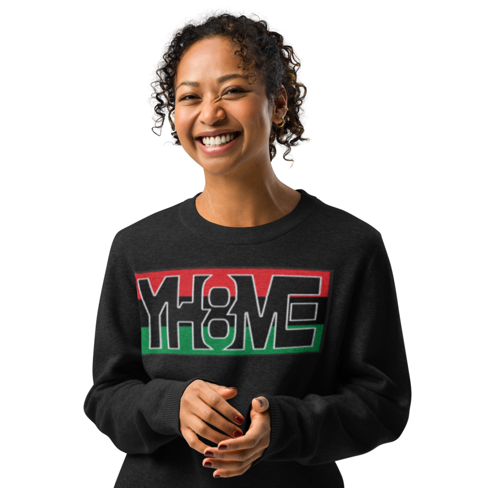 YH8ME BLACK PRIDE CUT-OUT KNITTED CREW NECK SWEATER angle 3
