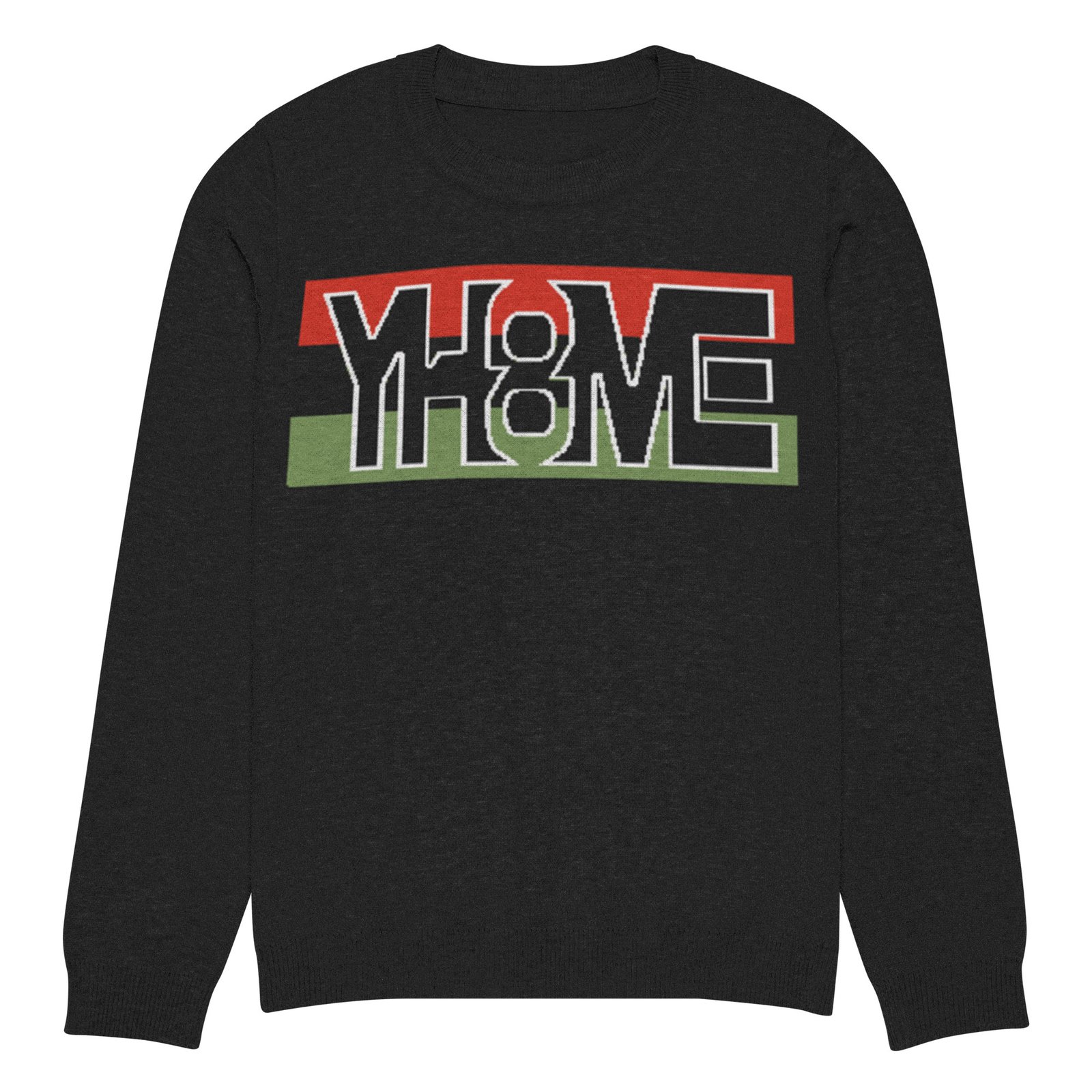 YH8ME BLACK PRIDE CUT-OUT KNITTED CREW NECK SWEATER