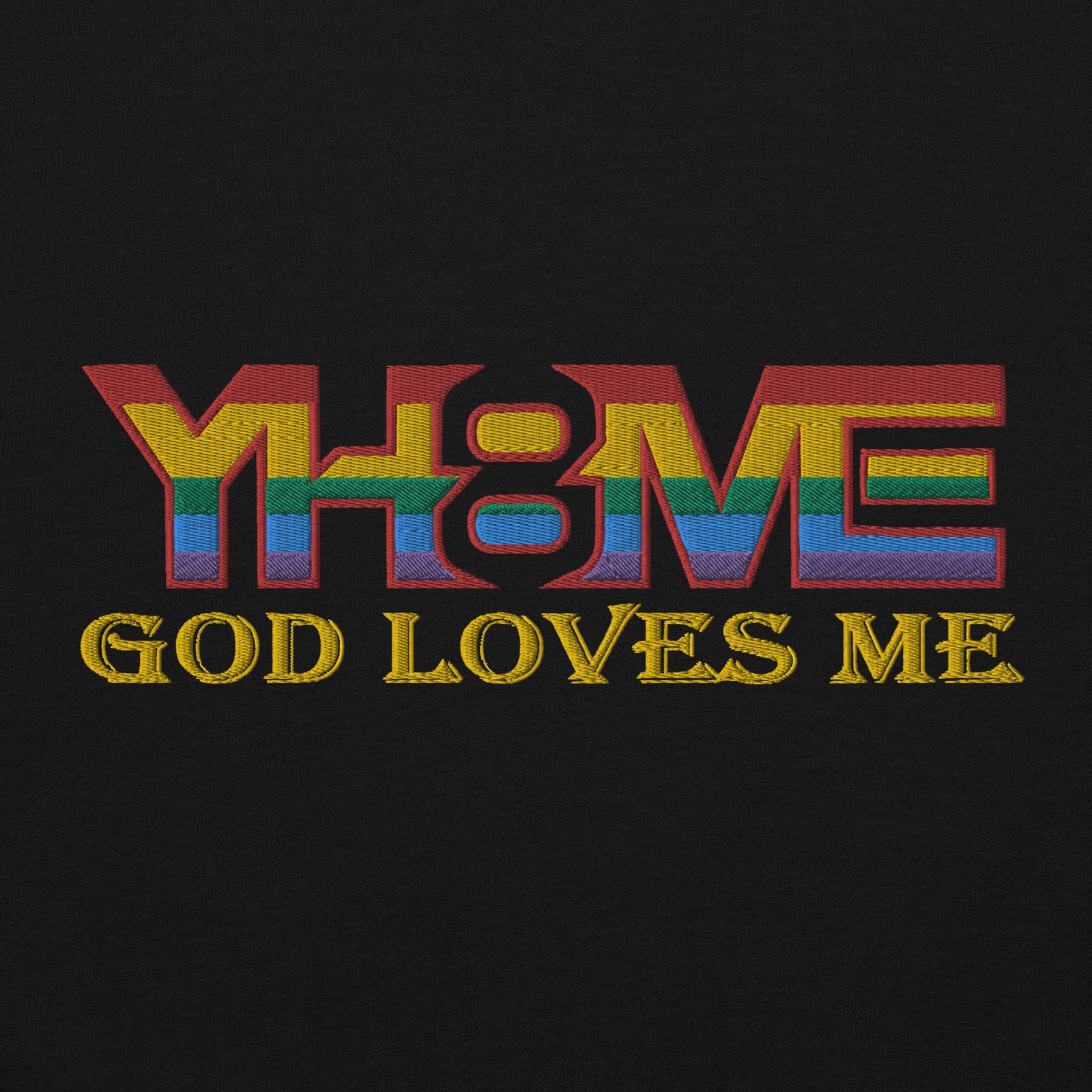 YH8ME PRIDE FLAG HOODIE (FRONT EMBROIDERED) angle 2