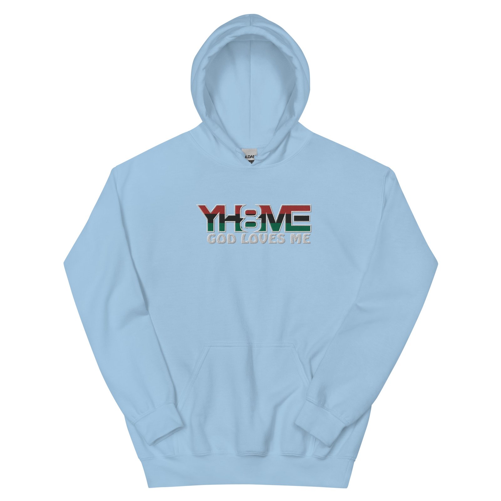YH8ME GOD LOVES ME BLACK PRIDE HOODIE (FRONT EMBROIDERED) angle 7