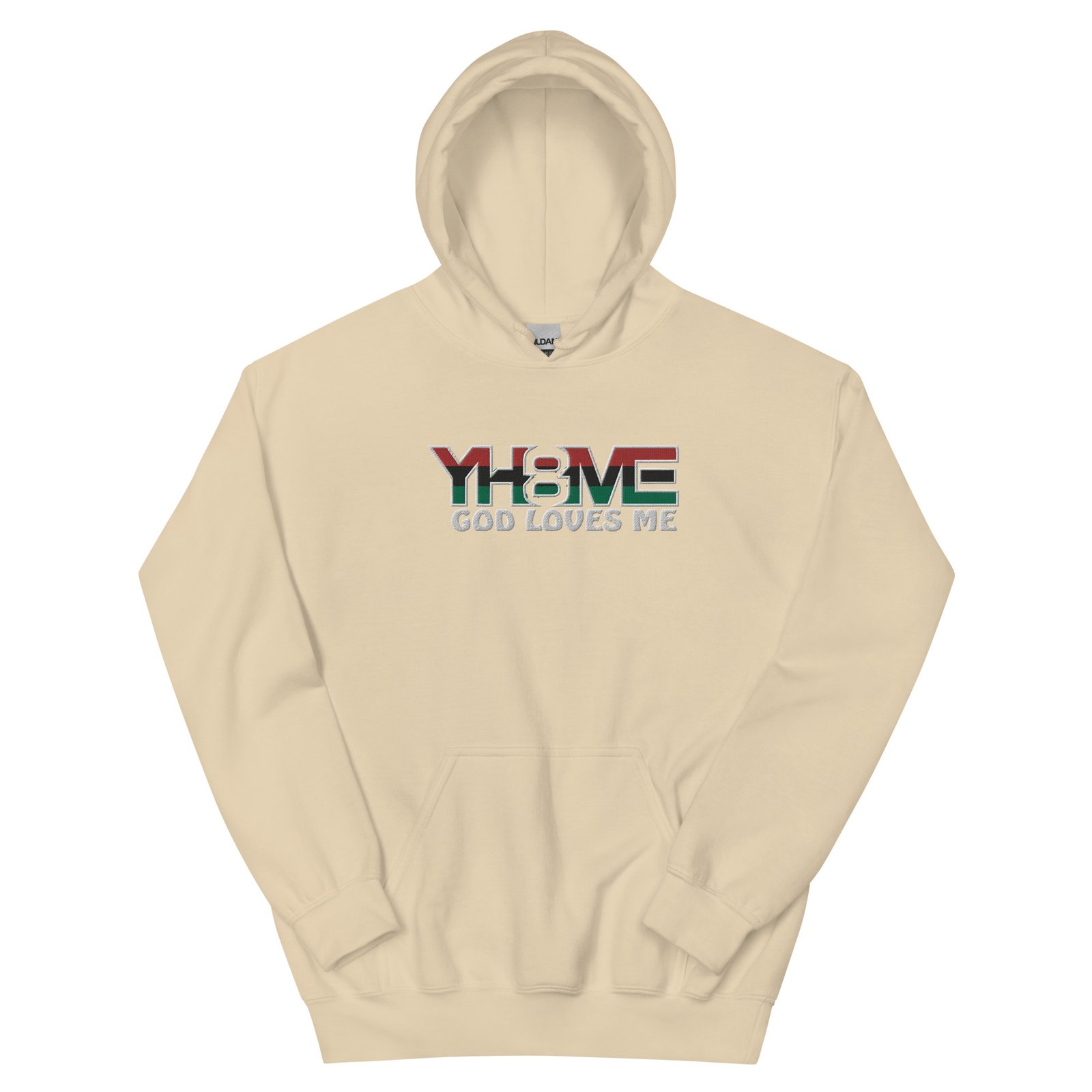 YH8ME GOD LOVES ME BLACK PRIDE HOODIE (FRONT EMBROIDERED) angle 9