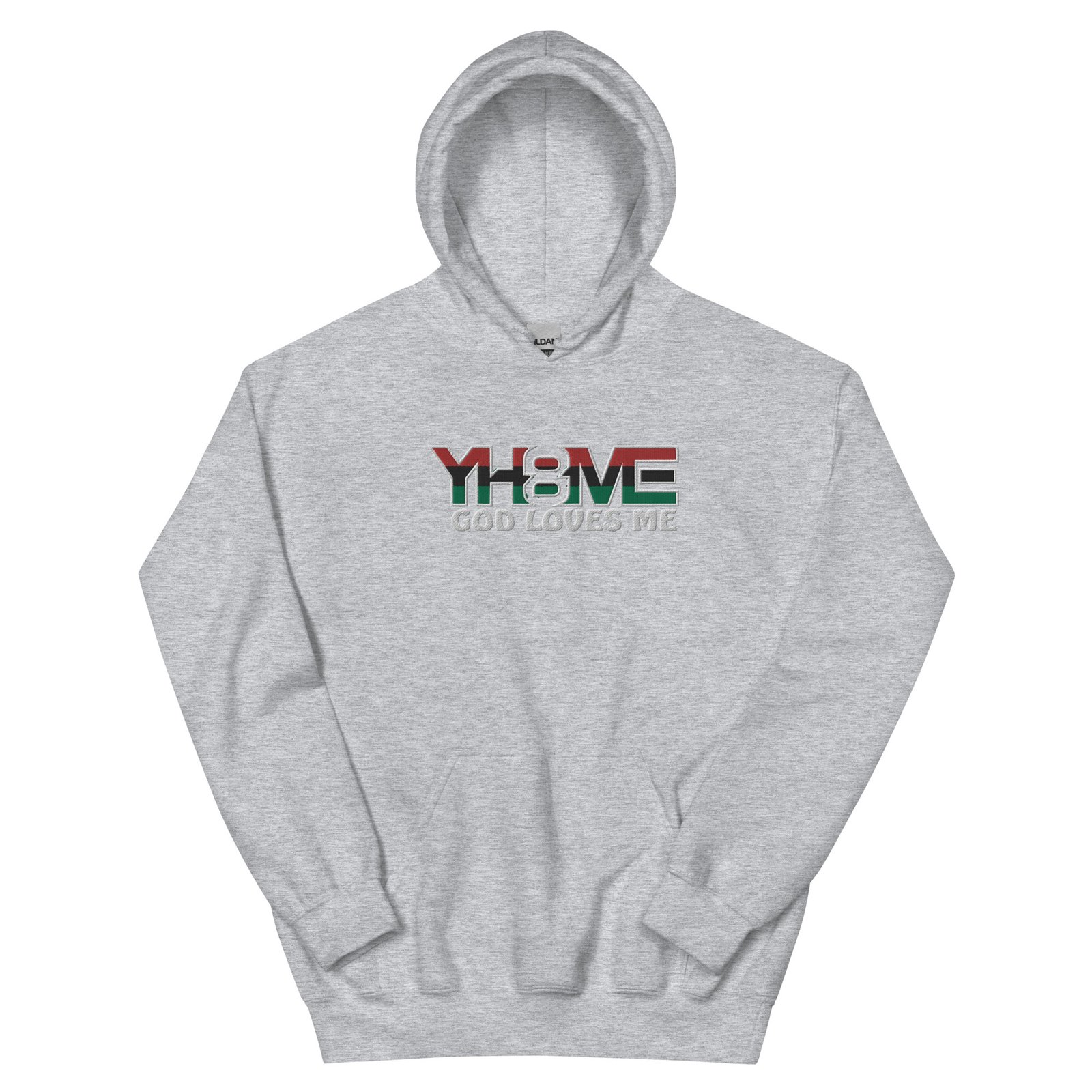 YH8ME GOD LOVES ME BLACK PRIDE HOODIE (FRONT EMBROIDERED) angle 5