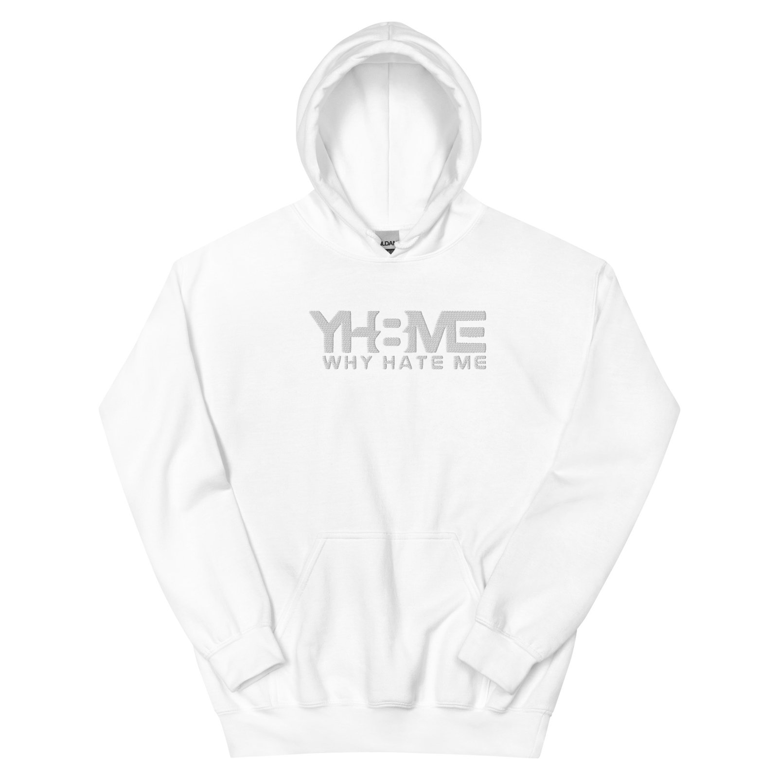 YH8ME HOODIE WHITE LOGO (FRONT EMBROIDERED) angle 32