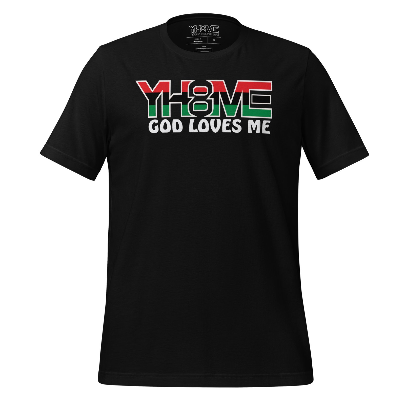 YH8ME GOD LOVES ME BLACK PRIDE T-SHIRT