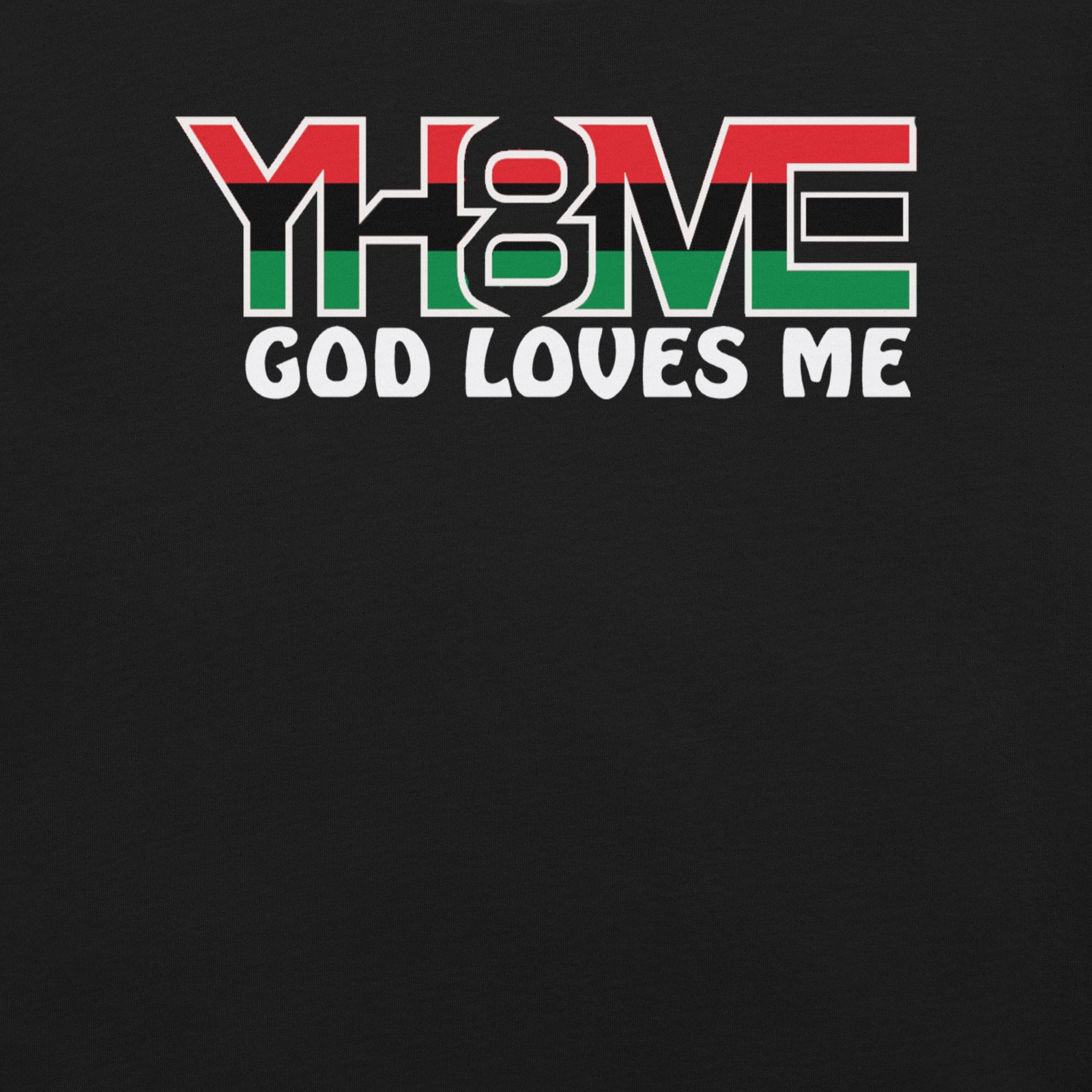 YH8ME GOD LOVES ME BLACK PRIDE T-SHIRT angle 2